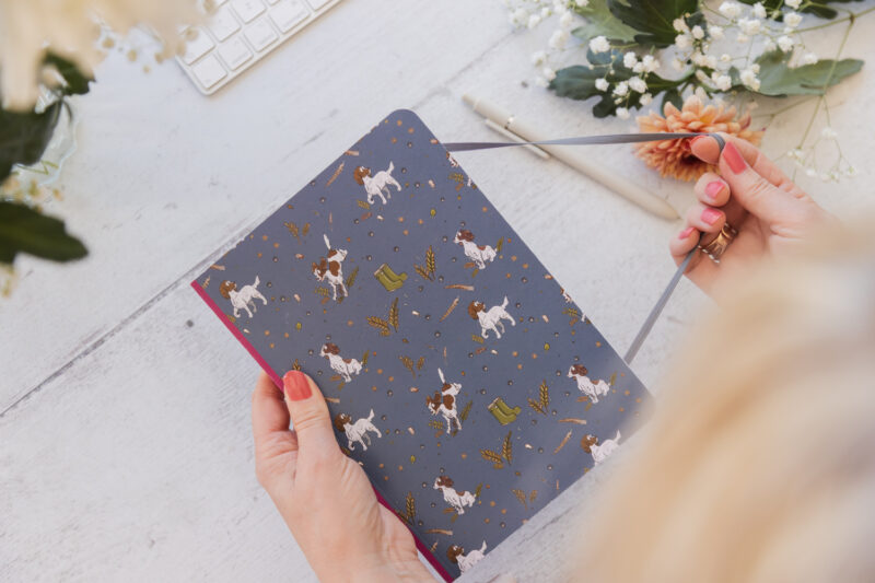 A5 Softcover Liver & White Spaniel Notebook - Spaniel Stationery by Emily Cole Illustrations