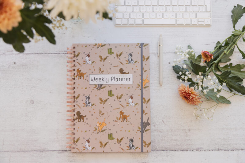 Undated A4 Spaniel Weekly Planner Book - Quality Spaniel Stationery - Emily Cole Illustrations