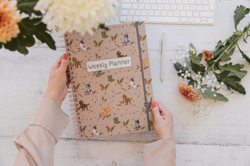Undated A4 Spaniel Weekly Planner Book - Quality Spaniel Stationery - Emily Cole Illustrations