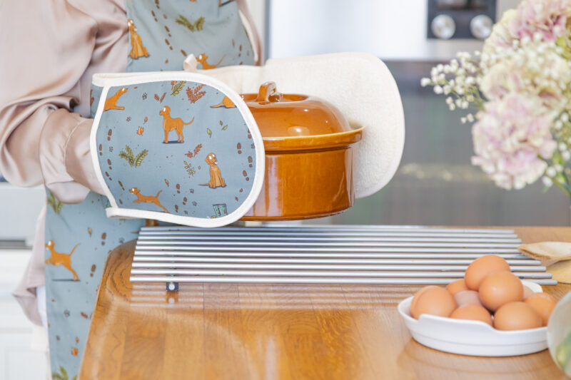Fox Red Labrador Double Oven Gloves - Labrador Kitchenware by Emily Cole Illustrations