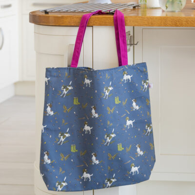 Liver & White Spaniel oversized tote bag with zip by Emily Cole Illustrations