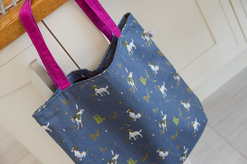 Liver & White Spaniel oversized tote bag with zip by Emily Cole Illustrations