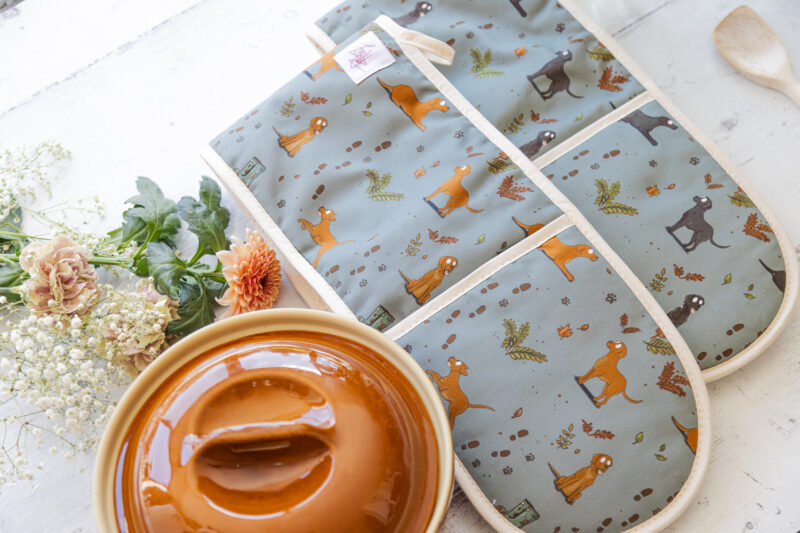 Labrador Double Oven Gloves - Labrador Kitchenware by Emily Cole Illustrations