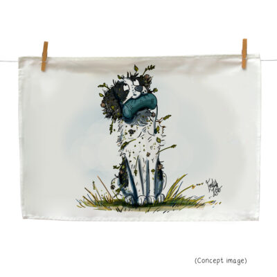 Spaniel Cotton Tea Towel - Gundog Tea Towel - Spaniel Kitchenware by Emily Cole Illustrations