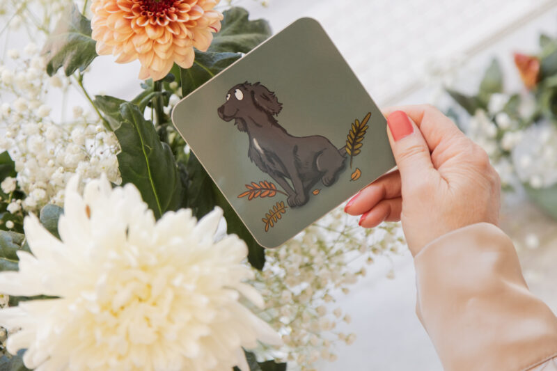 Black Spaniel melamine coaster - Spaniel homeware - Emily Cole Illustrations