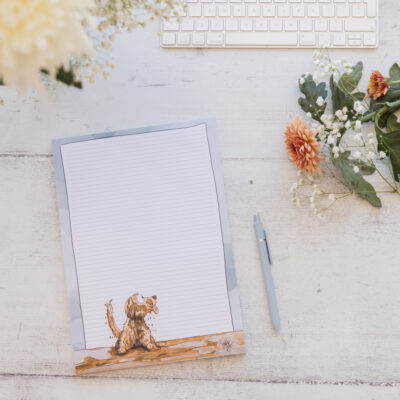 Muddy Dog Golden Retriever A4 Lined Notepad - Cute dog stationery - Emily Cole Illustrations