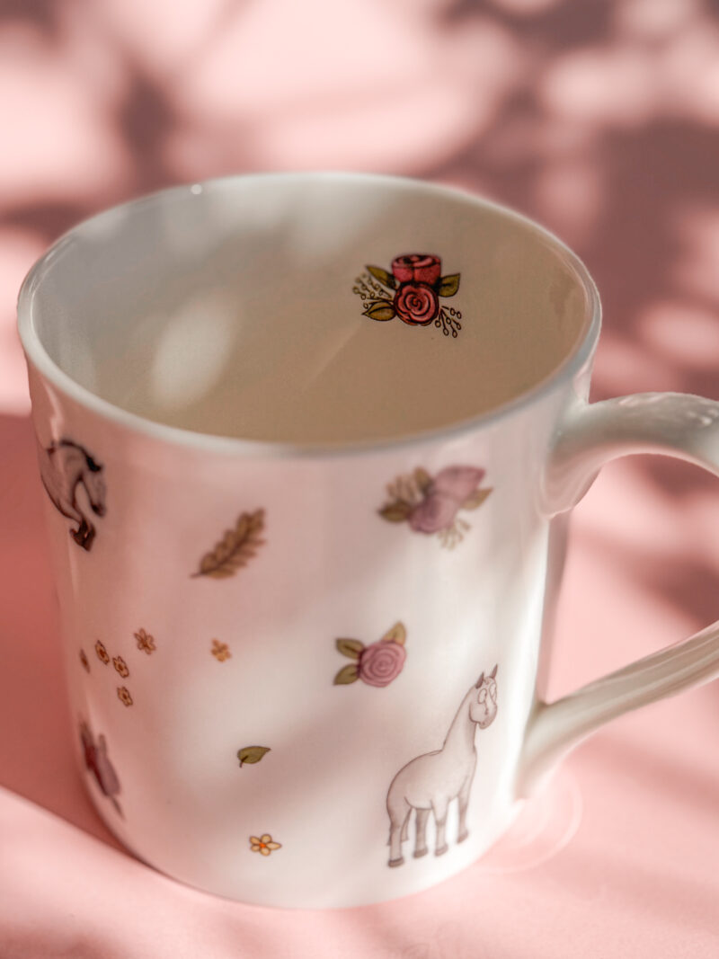 'Grey Horse & Roses' Fine Bone China Mug - Image 4