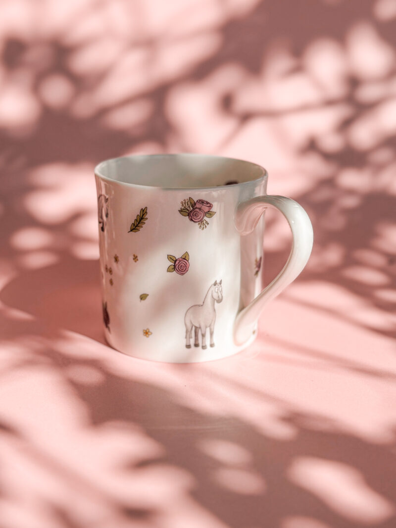 'Grey Horse & Roses' Fine Bone China Mug - Image 3