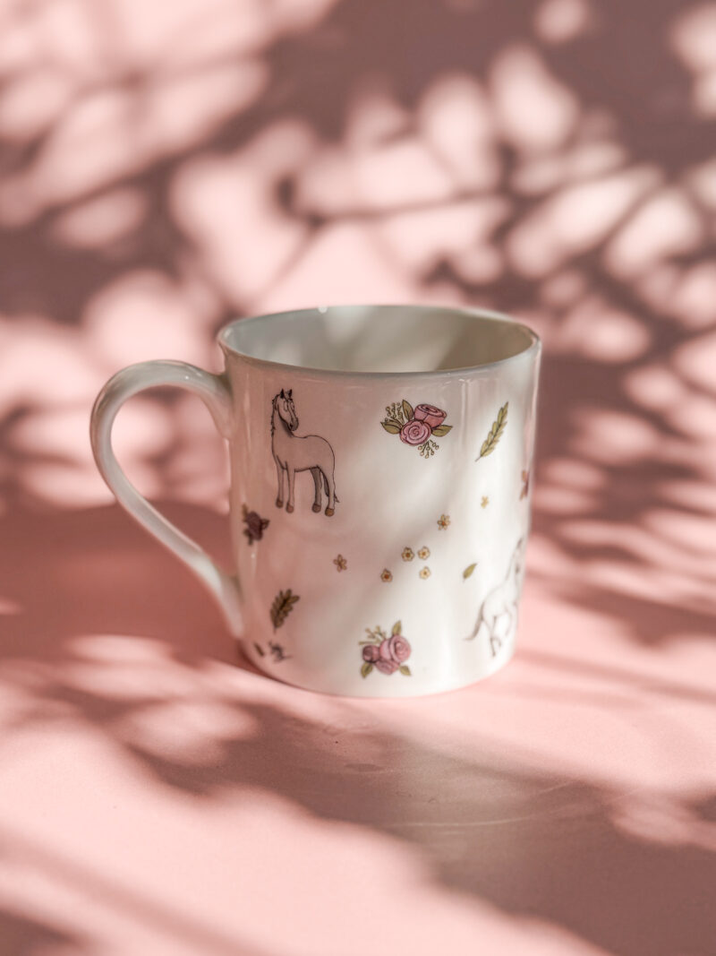 'Grey Horse & Roses' Fine Bone China Mug - Image 6