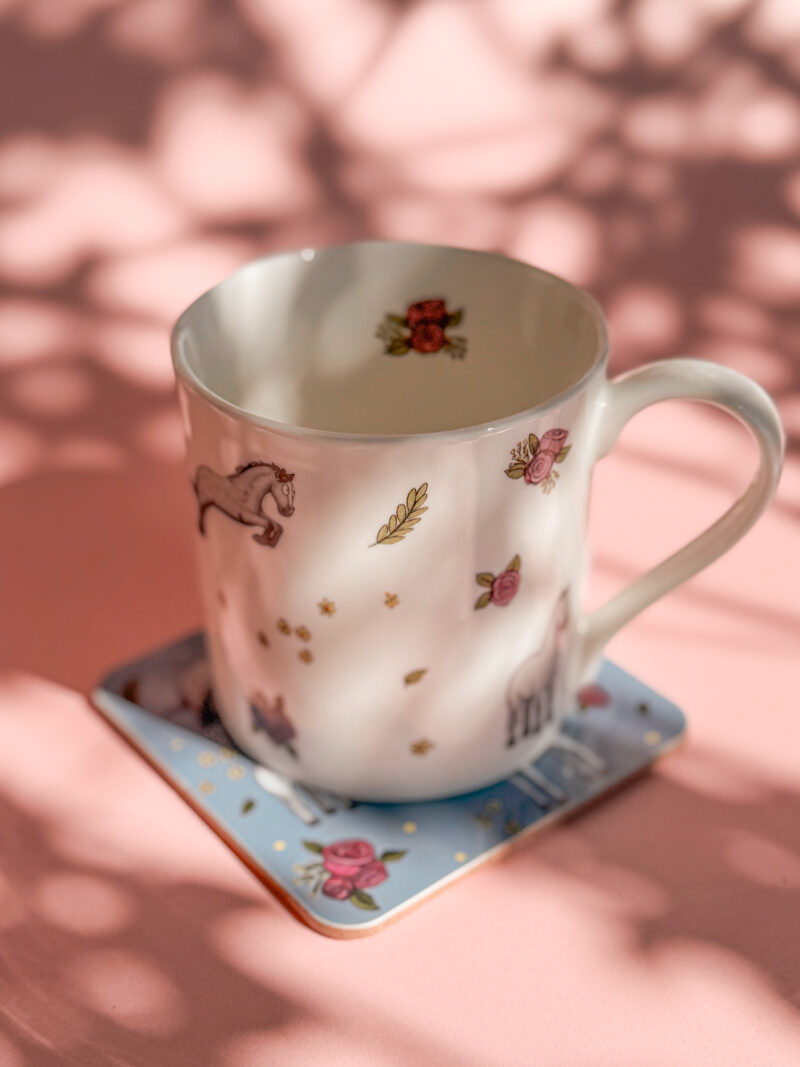 'Grey Horse & Roses' Fine Bone China Mug - Image 2