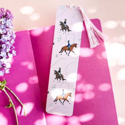 Dressage horse and rider bookmark by Emily Cole Illustrations