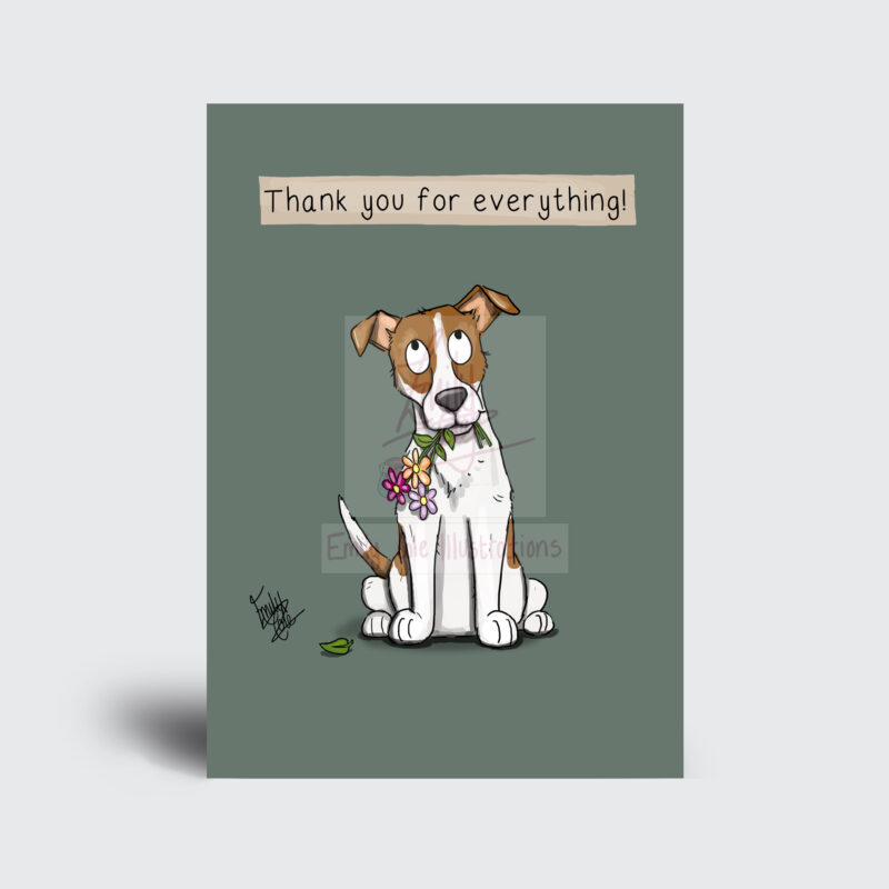 'Terrier' Thank you for everything - Greeting Card