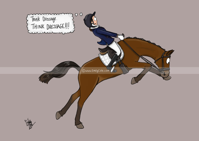 Think Dressage drawing by Emily Cole Illustrations