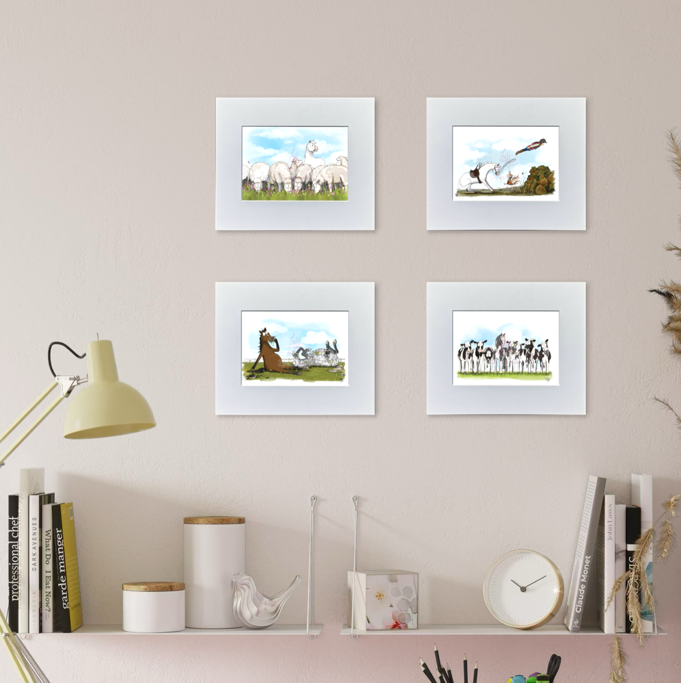Mounted Mini Prints by Emily Cole Illustrations