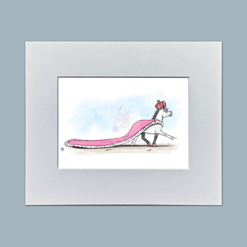 Beautiful Yard Princess Mounted Mini Print by Emily Cole Illustrations