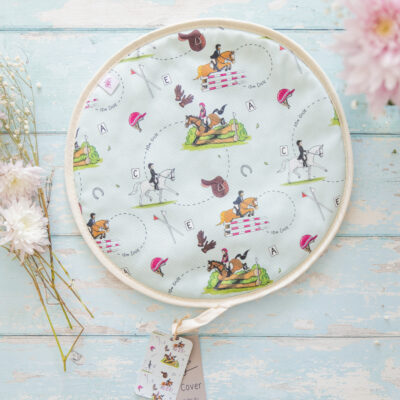 eventing jumping and dressage horse pattern hob cover for aga top by Emily cole Illustrations