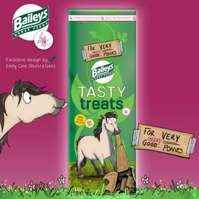 Baileys Tasty Treats 1kg Bag. Exclusive design by Emily Cole Illustrations