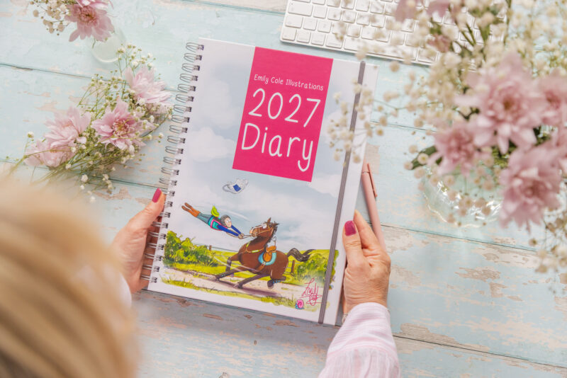 Emily Cole illustrations 2027 funny horse diary in A4