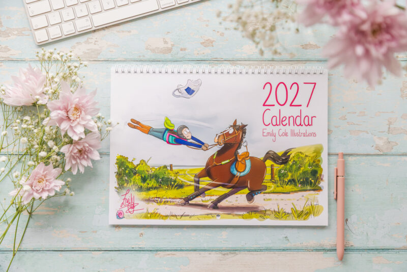 Emily Cole Illustrations 2027 wall calendar funny horse