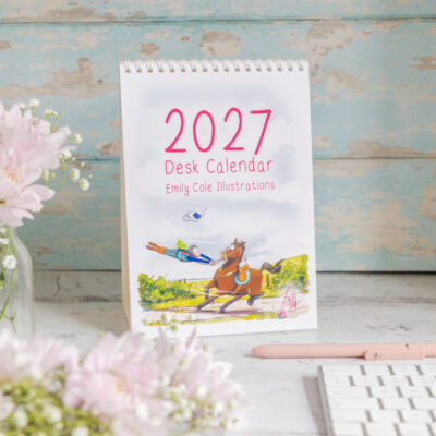Emily Cole illustrations funny horse desk calendar 2027