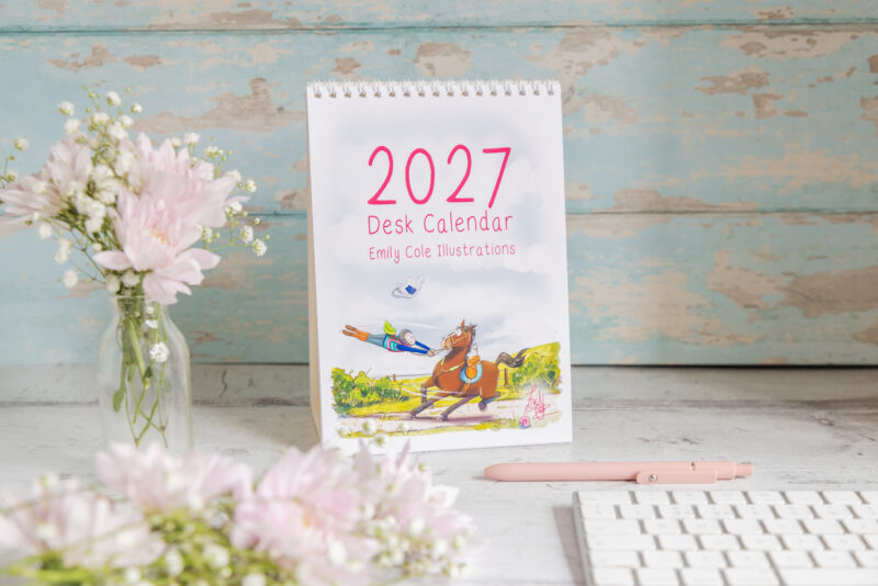 Emily Cole illustrations funny horse desk calendar 2027