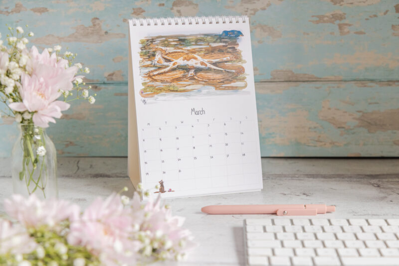 Emily Cole illustrations funny horse desk calendar 2027 March inside page